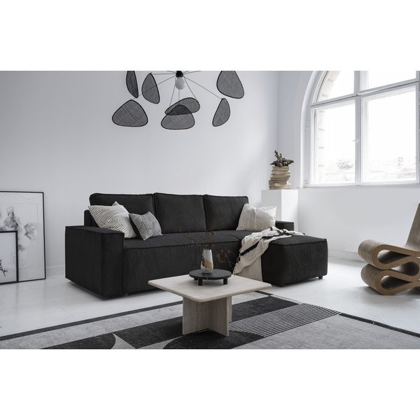 Antracitová manšestrová rozkládací rohová pohovka (variabilní) Brave Dave – Miuform-image-2