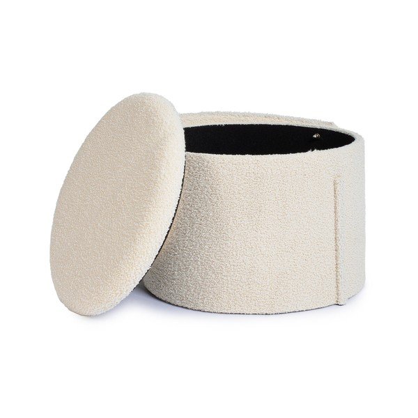 Krémový taburet z textilie bouclé Anthea – Yes Everyday-image-3