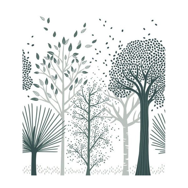 Dětská tapeta 200 cm x 248 cm Blue Forest – Lilipinso