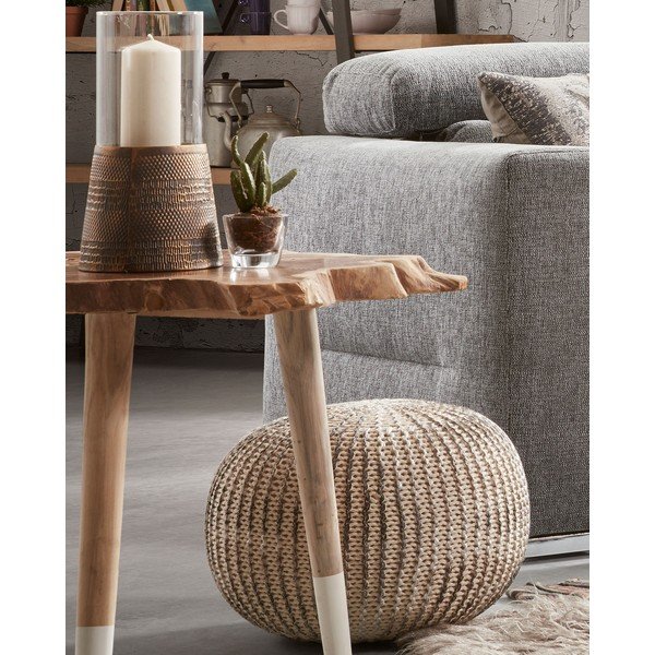 Šedý sedací puf Kave Home Shore-image-1