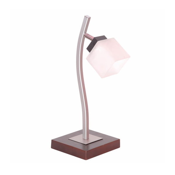 Tmavě hnědá stolní lampa se skleněným stínidlem, výška 45 cm Dana – LAMKUR