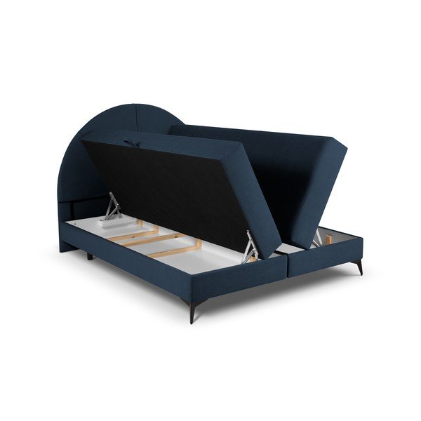 Tmavě modrá boxspring postel s úložným prostorem 180x200 cm Sunset – Cosmopolitan Design-image-4