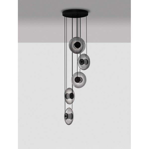 Matně černé skleněné LED stmívatelné závěsné svítidlo ø 40 cm Ballet – Nova Luce-image-4