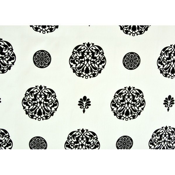 Černo-bílé povlečení na jednolůžko z bavlněného saténu 140x200 cm Ornament -image-1