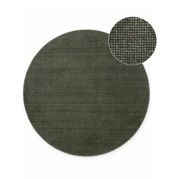 Tmavě zelený ručně tkaný vlněný kulatý koberec ø 160 cm Greenwich – Ted Baker