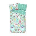 Bavlněné dětské povlečení na jednolůžko v mentolové barvě 140x200 cm Fantastic – Good Morning