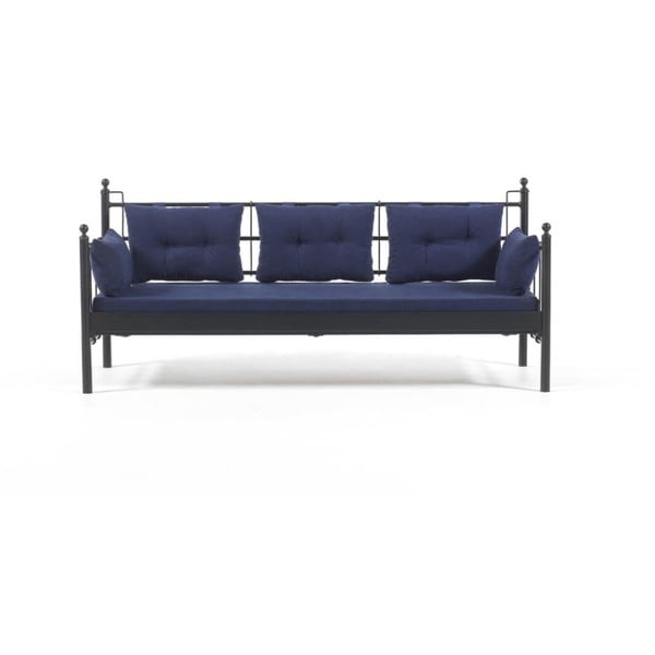 Tmavě modrá třímístná venkovní sedačka Lalas DKS, 76 x 209 cm