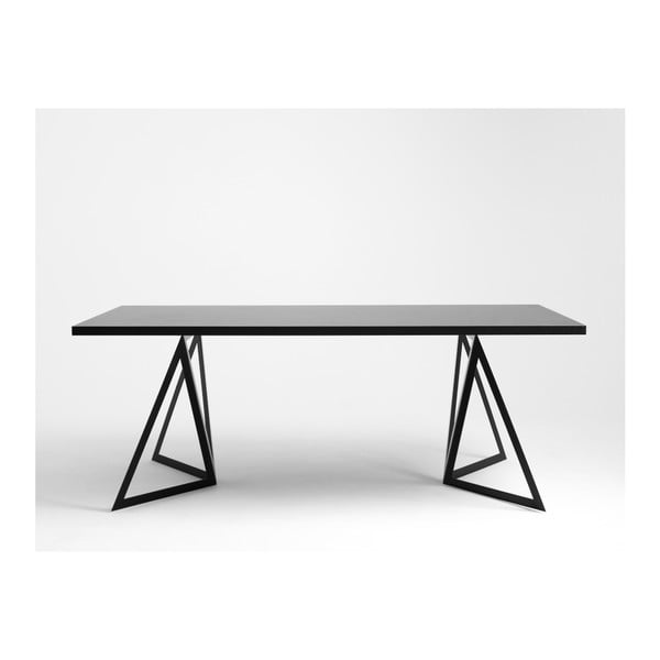 Jídelní stůl s černou deskou Custom Form Sherwood Dark, 200 x 100 cm