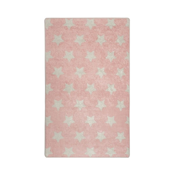 Růžový dětský protiskluzový koberec Conceptum Hypnose Stars, 100 x 160 cm
