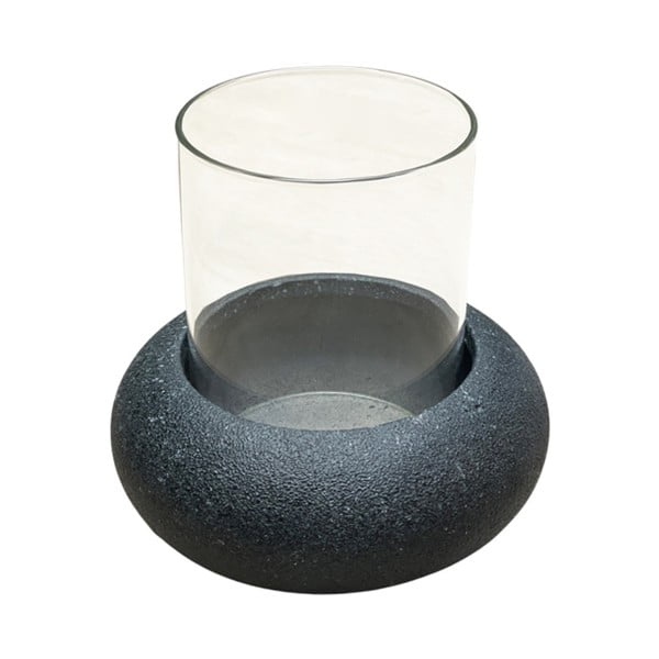 Svícen na čajovou svíčku ze skla a betonu Jango – Paju Design