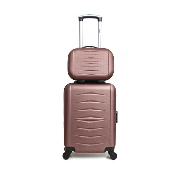 Sada 2 cestovních kufrů na kolečkách v barvě růžového zlata Infinitif Oviedo