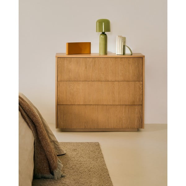 Komoda v dekoru dubu v přírodní barvě 90x79x50 cm Helvine – Kave Home-image-1