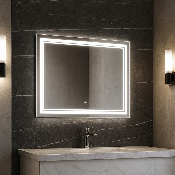 Nástěnné zrcadlo s osvětlením 90x70 cm Zenith – Bonami Essentials-image-1