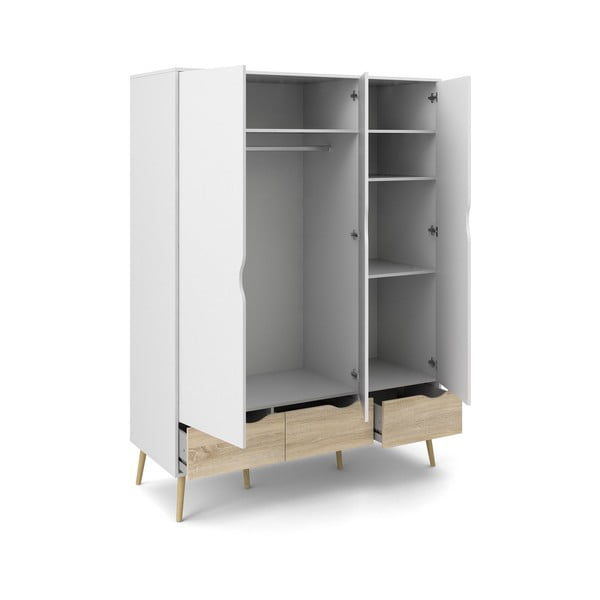 Bílá šatní skříň 147x200 cm Oslo - Tvilum-image-2