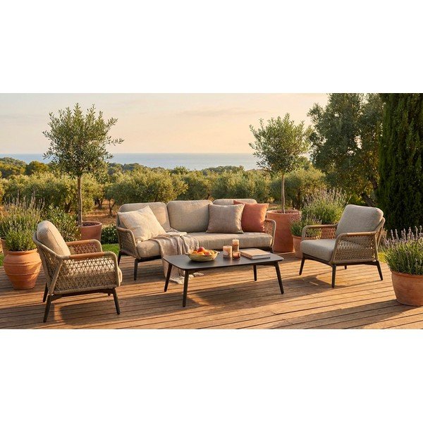 Světle hnědé kovové zahradní křeslo Eulero – Bizzotto-image-1