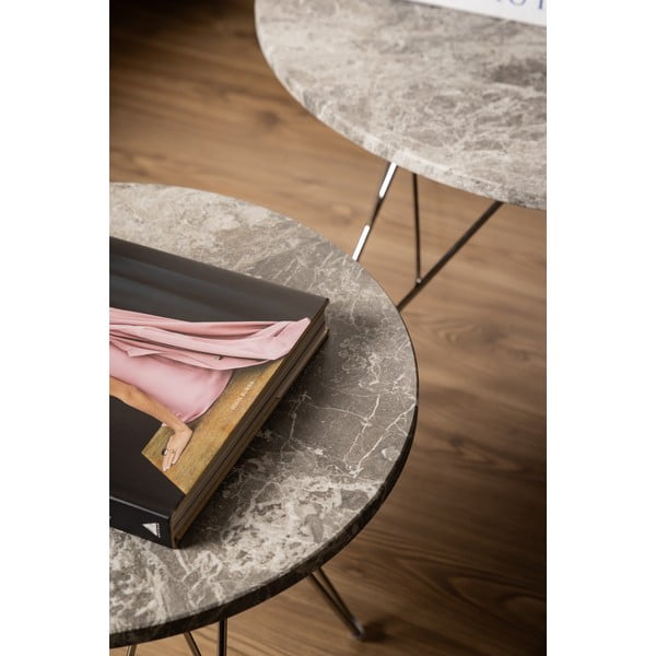 Mramorový kulatý odkládací stolek ø 55 cm Prunus – Actona-image-3