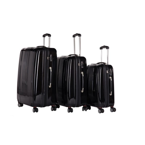 Sada 3 černých cestovních kufrů Packenger Premium Koffer