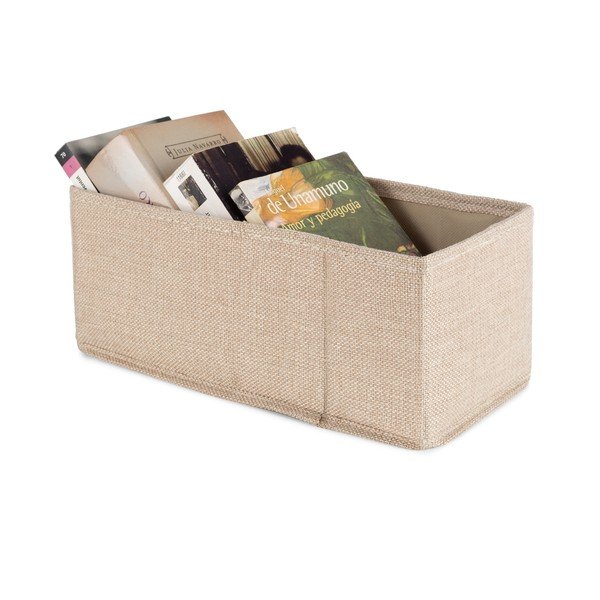 Béžový látkový úložný box 28x12x12 cm Sandy – Compactor