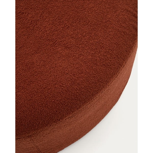 Taburet v terakotové barvě z textilie bouclé Kaeli – Kave Home-image-1