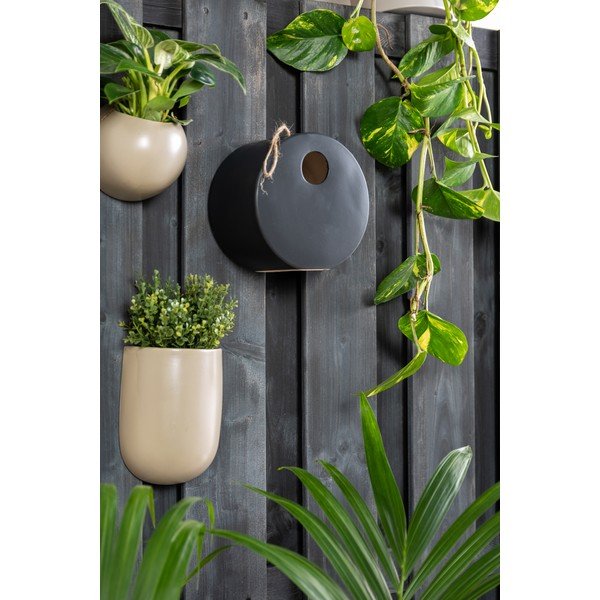 Černá keramická ptačí budka PT LIVING Bird, ø 20 cm-image-1