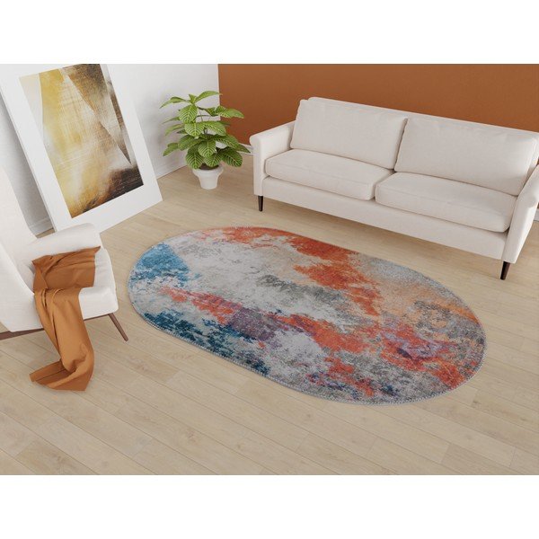 Modro-oranžový pratelný koberec 80x120 cm – Vitaus-image-1