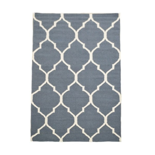 Ručně tkaný šedý koberec Caroline, 200x140cm