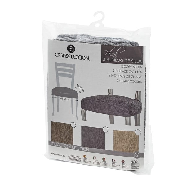 Šedý napínací potah na židli Ideal – Casa Selección-image-2