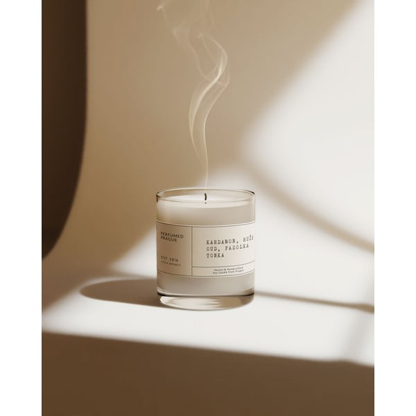 Vonná sojová svíčka doba hoření 40 h #83 Cardamom, Rose, Oud, Tonka – Perfumed Prague-image-4