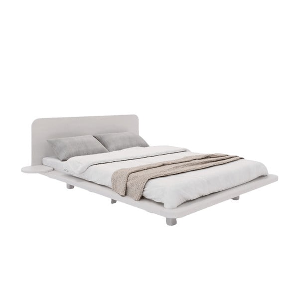 Bílá dvoulůžková postel z bukového dřeva 180x200 cm Japandic – Skandica