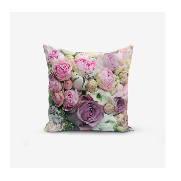 Povlak na polštář s příměsí bavlny Minimalist Cushion Covers Roses, 45 x 45 cm