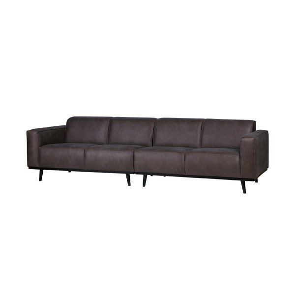 Tmavě šedá pohovka z imitace kůže BePureHome Statement, 280 cm-image-3
