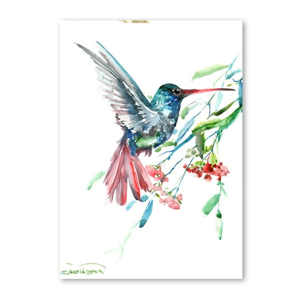Autorský plakát Humming Bird Flowers od Surena Nersisyana, 30 x 21 cm