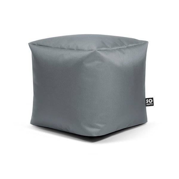 Šedý dětský sedací vak z imitace kůže Cube M – So Soft?
