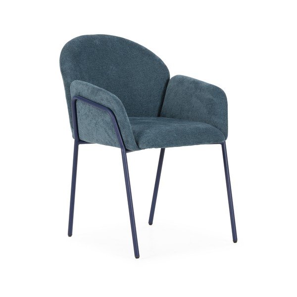 Modrá čalouněná jídelní křesla v sadě 2 ks Aslin – MOME