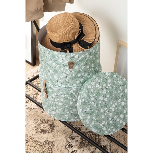 Světle zelené kartonové úložné boxy v sadě 2 ks s víkem ø 37,5x25,5 cm Rut Paper Laminate – Bigso-image-3