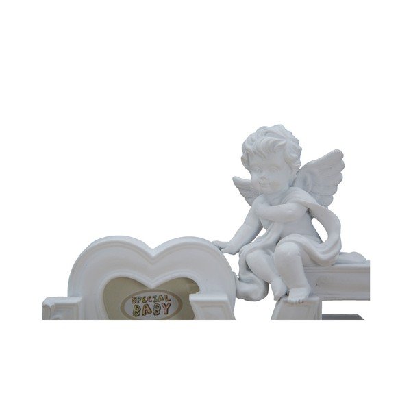 Bílá dekorace s fotorámečkem Mauro Ferretti Baby Love, pro fotografii 5 x 5 cm-image-1