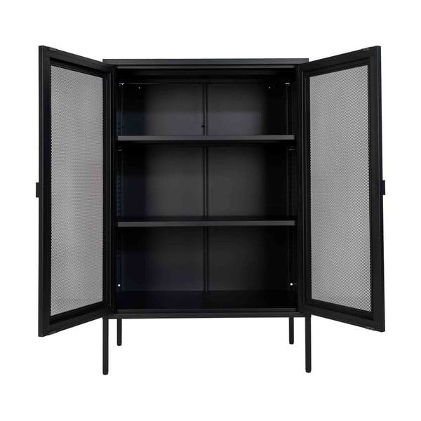 Černá kovová vitrína 80x120 cm Melbourne – House Nordic-image-2