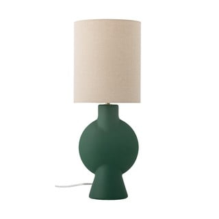 Stolní lampa s textilním stínidlem v tmavě zeleno-přírodní barvě (výška 55 cm) Sergio – Bloomingville