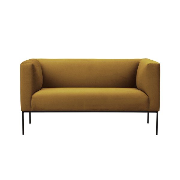Žlutá sametová pohovka Windsor & Co Sofas Neptune, 145 cm