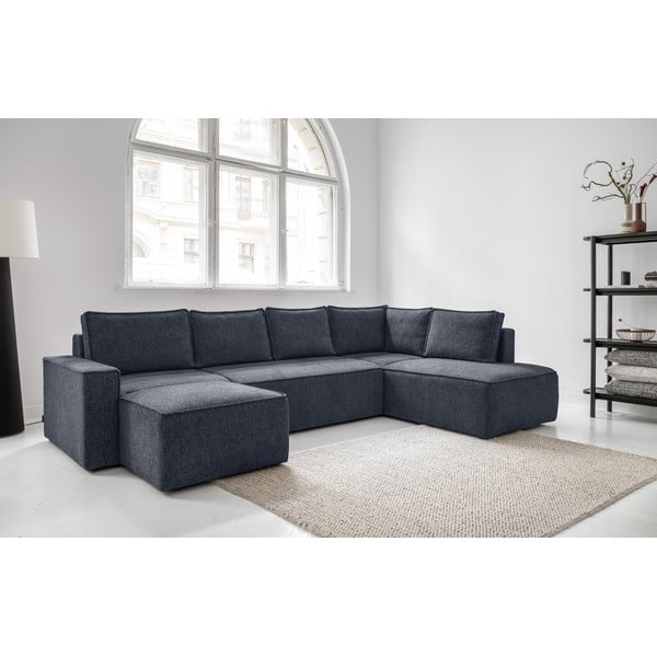 Tmavě modrá rozkládací rohová pohovka (pravý roh) Brave Dave – Miuform-image-4