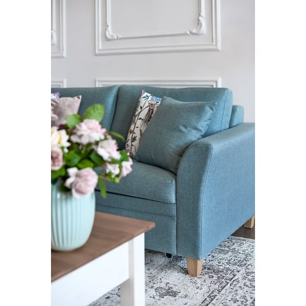 Tyrkysová rozkládací pohovka 190 cm Sonia - Scandic-image-4