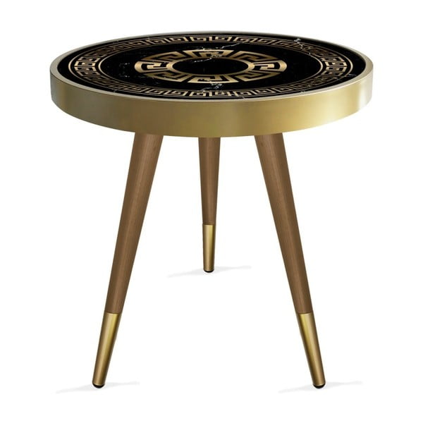 Příruční stolek Rassino Marble Black And Gold Circle, ⌀ 45 cm