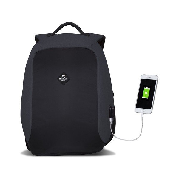 Tmavě šedo-černý batoh s USB portem My Valice SECRET Smart Bag-image-4