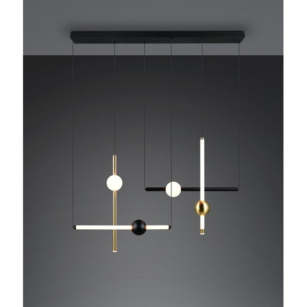 Černé/ve zlaté barvě LED stmívatelné závěsné svítidlo Melita – Trio-image-2
