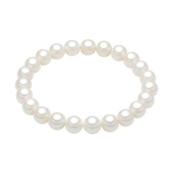 Náramek s bílými perlami Perldesse Muschel, ⌀ 0,8 x délka 17 cm