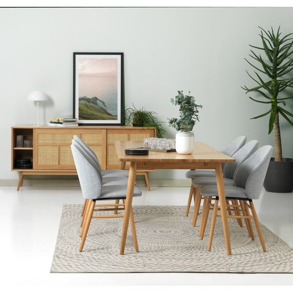 Rozkládací jídelní stůl s deskou v dubovém dekoru v přírodní barvě 190x90 cm Barrali – Unique Furniture-image-2