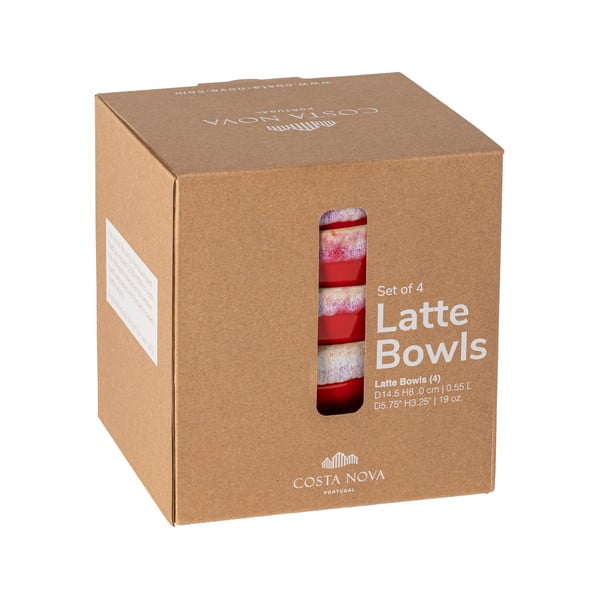 Červené mísy v sadě 4 ks z kameniny ø 15 cm Latte – Costa Nova-image-3