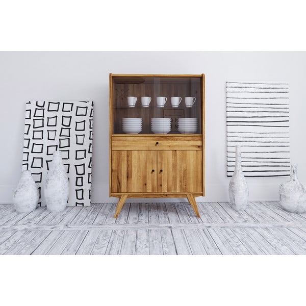 Vitrína z dubového dřeva 100x154 cm Retro - The Beds-image-4
