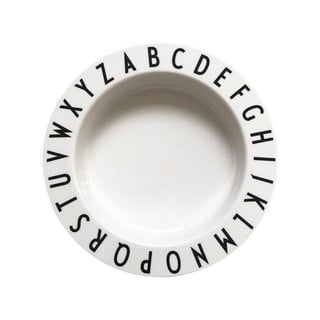Bílý dětský hluboký talíř Design Letters Eat & Learn, ø 15,5 cm
