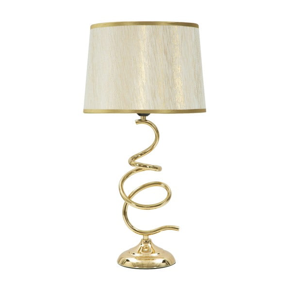 Bílá stolní lampa s konstrukcí ve zlaté barvě Mauro Ferretti Zig